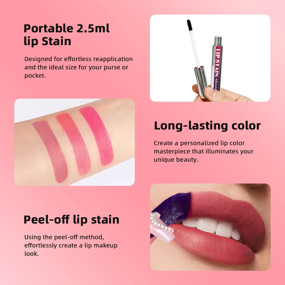 Long-Lasting Waterproof Lip Stain – Pink