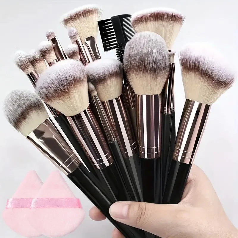 3-20PCS Professional Makeup Brush Set Soft Fluffy Kabuki