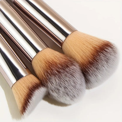 10 Pcs Champagne Gold Makeup Brushes