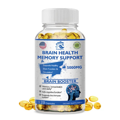 Brain Support Capsules – Ginkgo Biloba + B6 for Memory & Focus