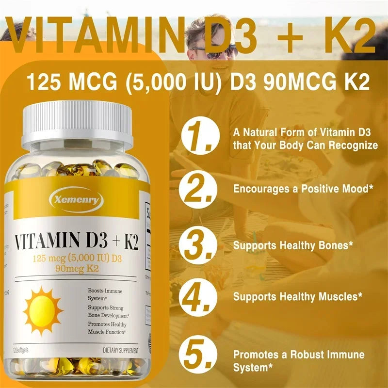Vitamin D3 K2 Immunity Joint Heart Bone Sleep Support