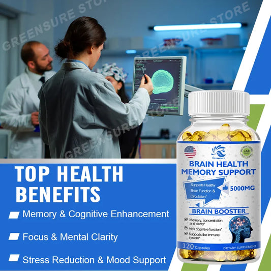 Brain Support Capsules – Ginkgo Biloba + B6 for Memory & Focus
