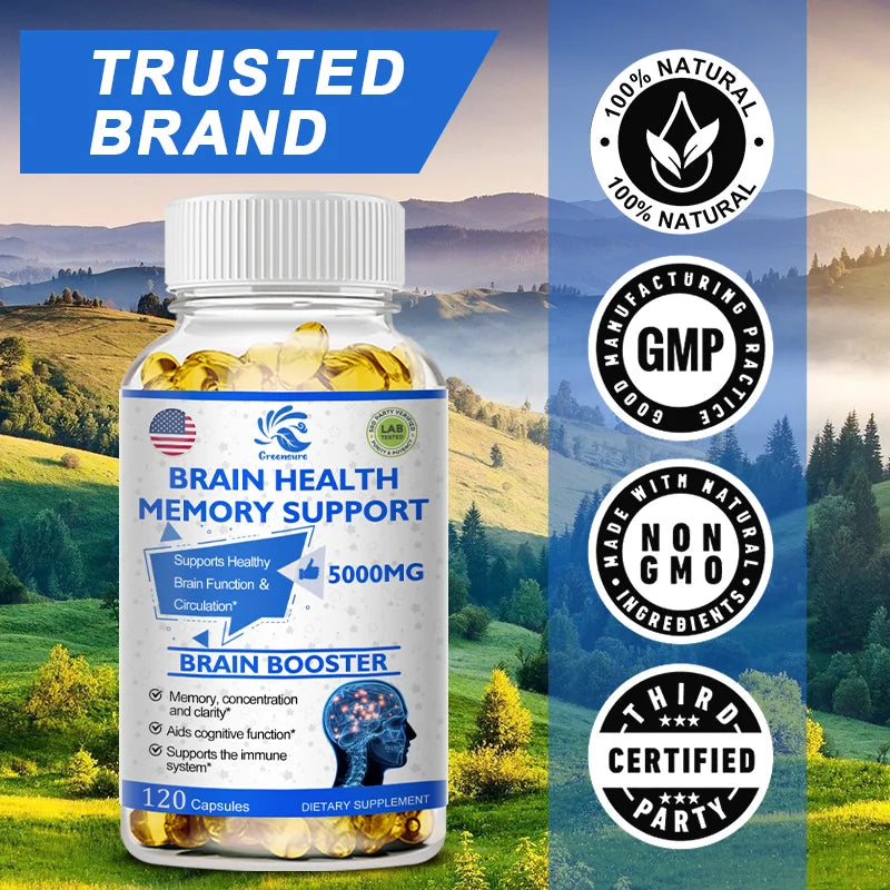 Brain Support Capsules – Ginkgo Biloba + B6 for Memory & Focus