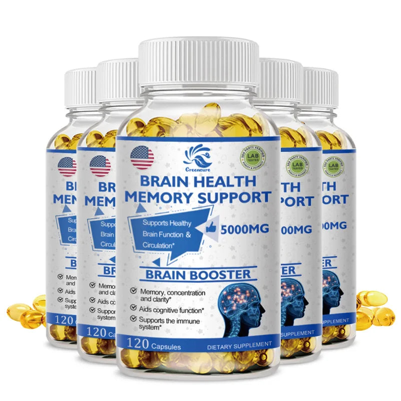 Brain Support Capsules – Ginkgo Biloba + B6 for Memory & Focus