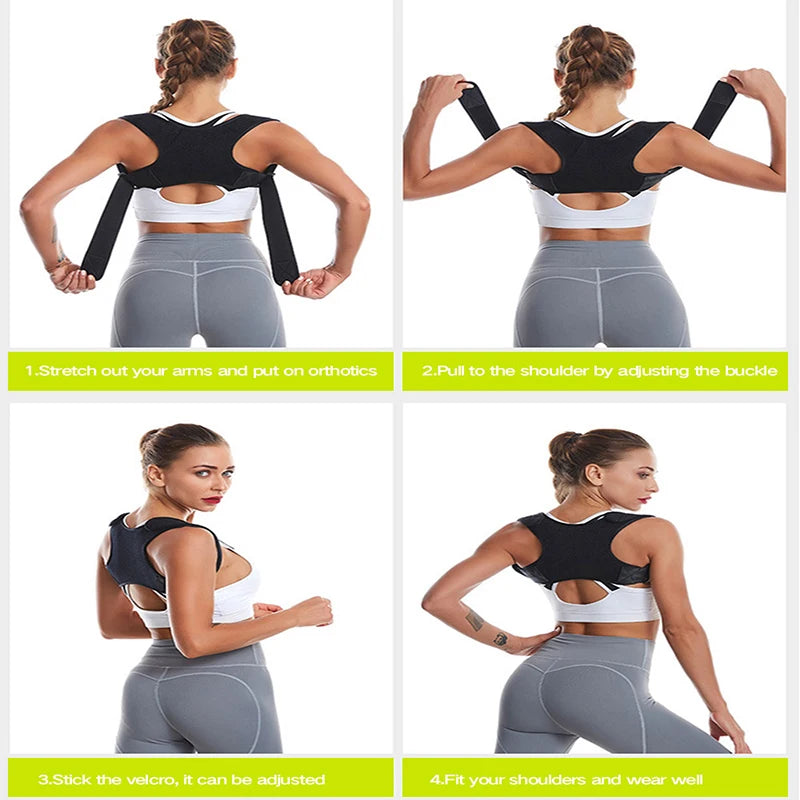 Adjustable Posture Corrector Back Brace Shoulder Support Prevention Humpback