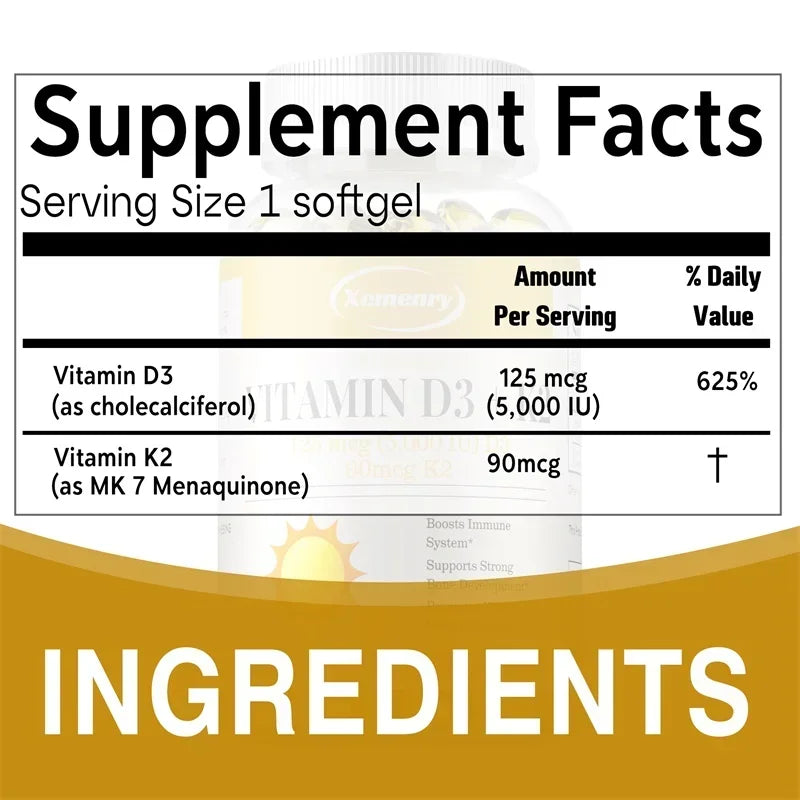 Vitamin D3 K2 Immunity Joint Heart Bone Sleep Support