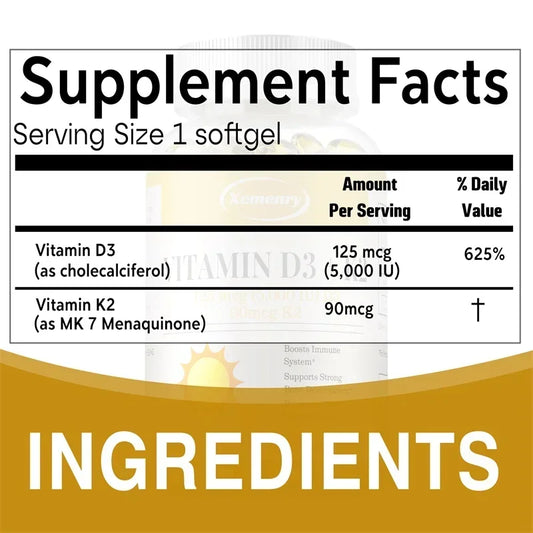 Vitamin D3 K2 Immunity Joint Heart Bone Sleep Support